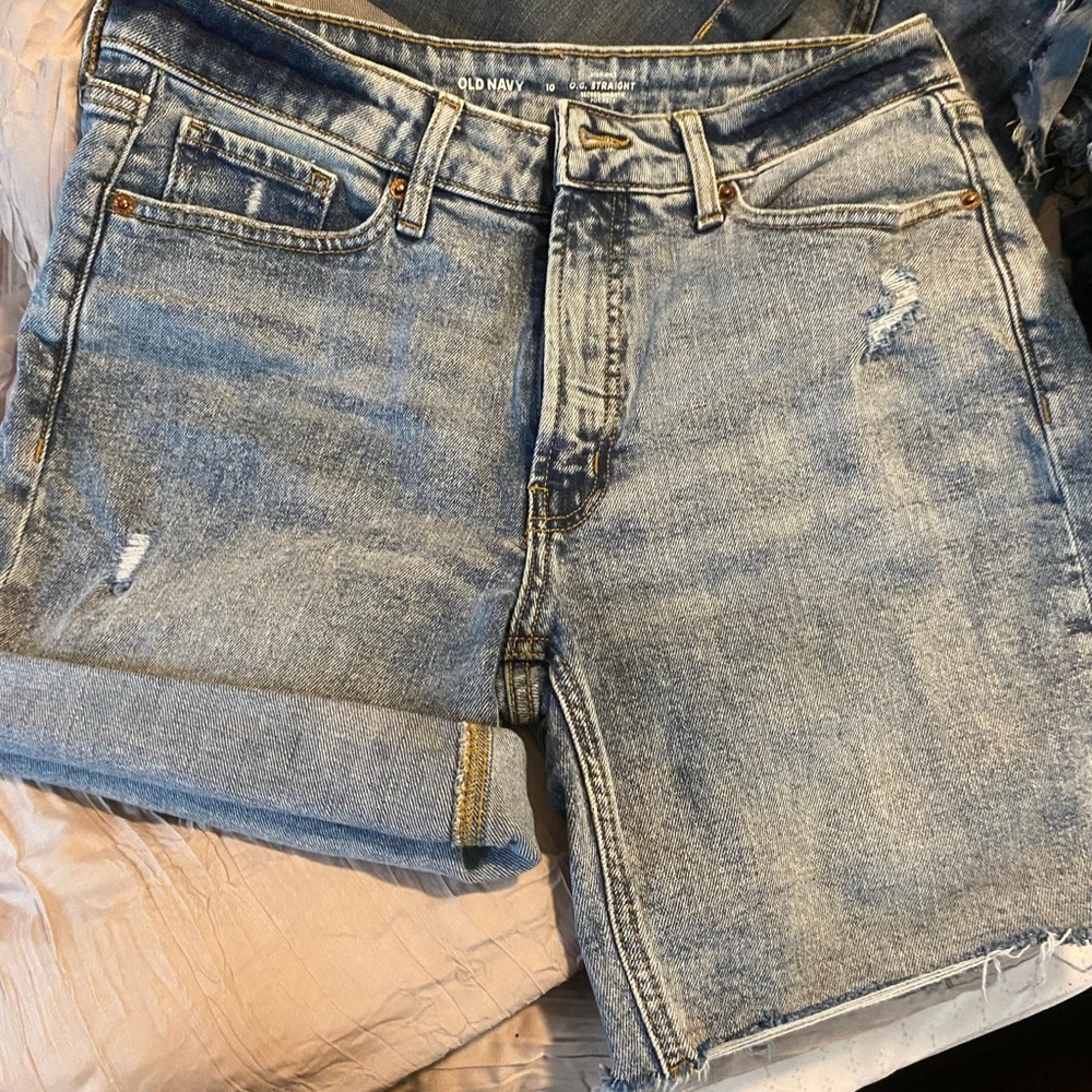 Cutest knee length shorts ever! High Rise OG Straight Old Navy Long Denim Shorts